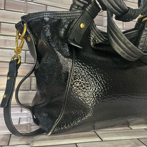 MARC JACOBS BLACK SEQUIN LEATHER HANDBAG VINTAGE - Picture 5 of 15